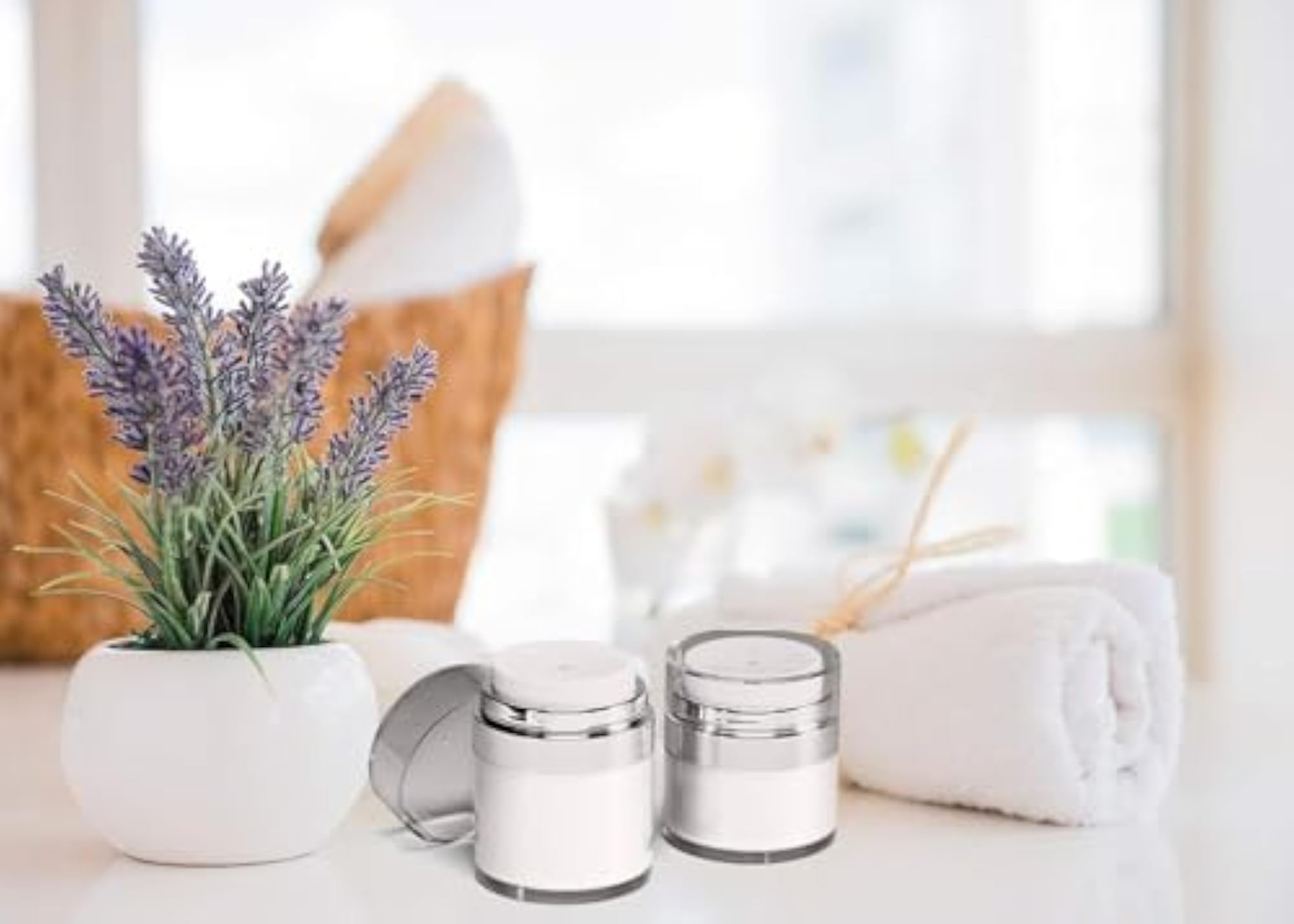 Airless Cosmetic Jar for Creams and Lotions, Travel-Friendly